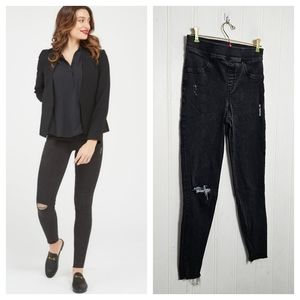 Spanx Jeans Womens Size M Washed Black High Waist Distressed